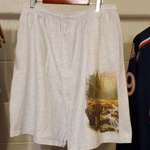 Size XXL-Vintage Cal Cru Shorts With Bear Print On Leg Made In USA